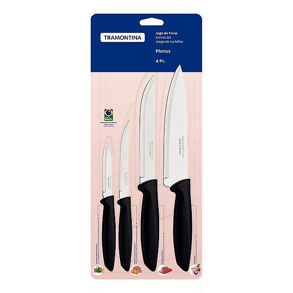 Conjunto de Facas Plenus Off 4 Peças Inox Branco - Tramontina