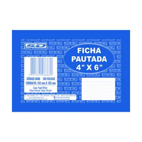 Ficha Pautada "4×6"152mmx102mm 100Folhas São Domingos