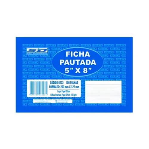 Ficha Pautada "5×8" 203mmx127mm 100 Folhas São Domingos