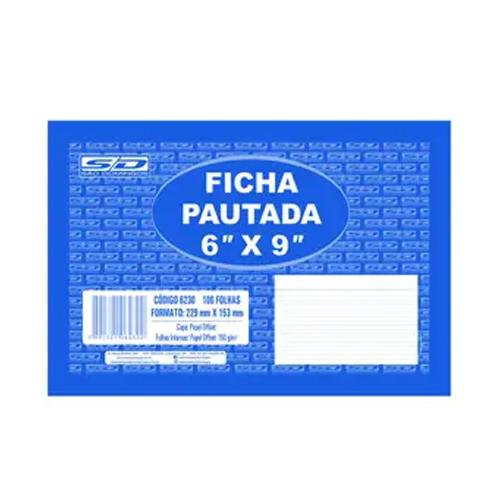 Ficha Pautada "6×9" 229mmx153mm 100 Folhas São Domingos