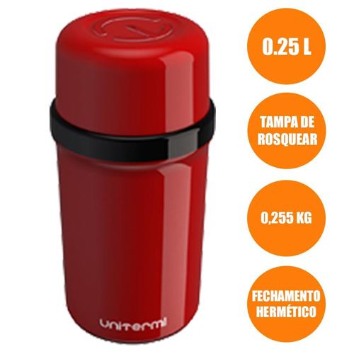 Garrafa Térmica Fano 250ml Vermelha Unitermi