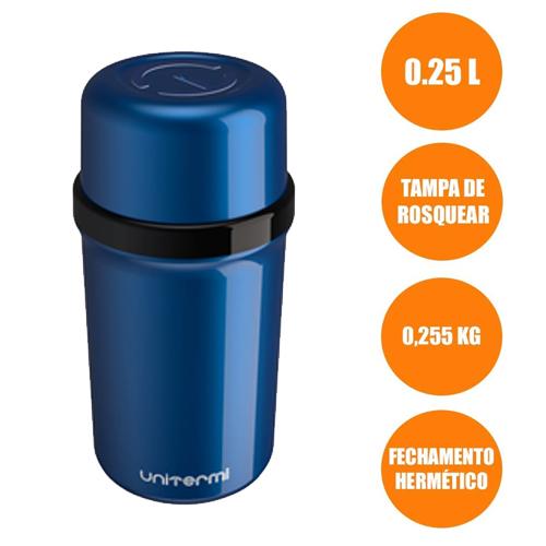 Garrafa Termica Fano 250ml Azul Metalizado