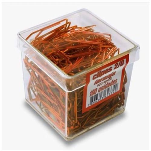 Clips de Papel Epoxi n° 2/0 c/ 100 Unidades ACC Laranja