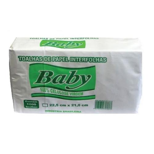 Papel Toalha Interfolha Baby Celulose 22,5x21 c/1000 Folhas
