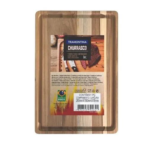 Tábua Tramontina Retangular em Madeira com Acabamento Natural 40x27 cm