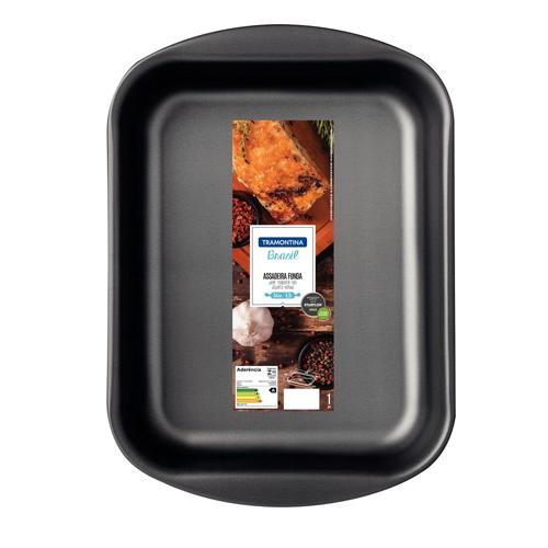 Assadeira Funda Tramontina Brasil em Alumínio com Revestimento Interno e Externo Antiaderente Starflon Max Grafite 34 cm 4,9 L
