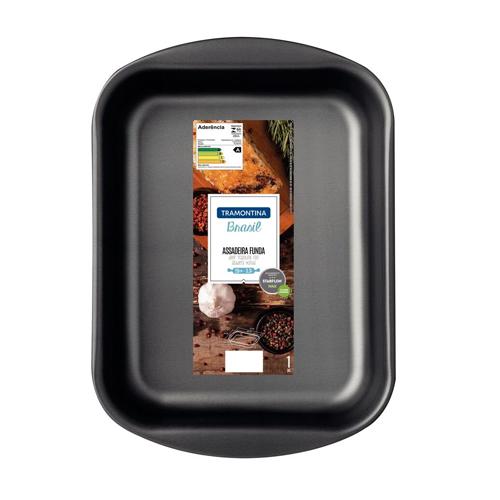 Assadeira Funda Tramontina Brasil em Alumínio com Revestimento Interno e Externo Antiaderente Starflon Max Grafite 28 cm 3,3 L