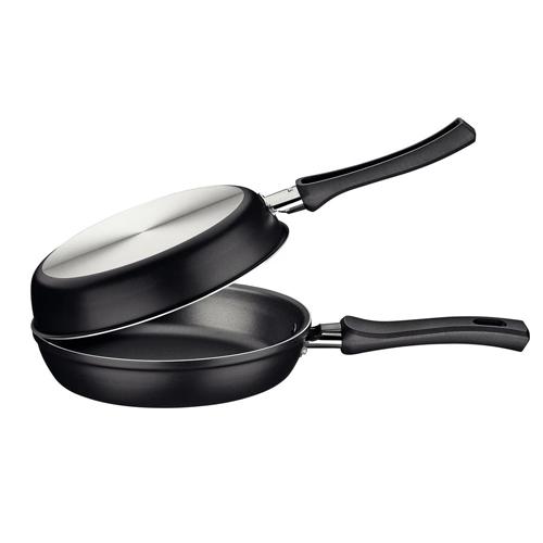 Omeleteira Tramontina Loreto em Alumínio com Revestimento Interno Antiaderente Starflon Max com Cabos Baquelite 20 cm Grafite