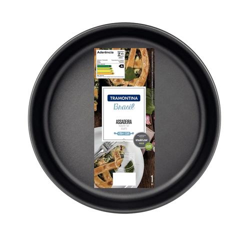 Assadeira Redonda Tramontina Brasil em Alumínio com Revestimento Interno e Externo Antiaderente Starflon Max Grafite 26 cm 2,4 L