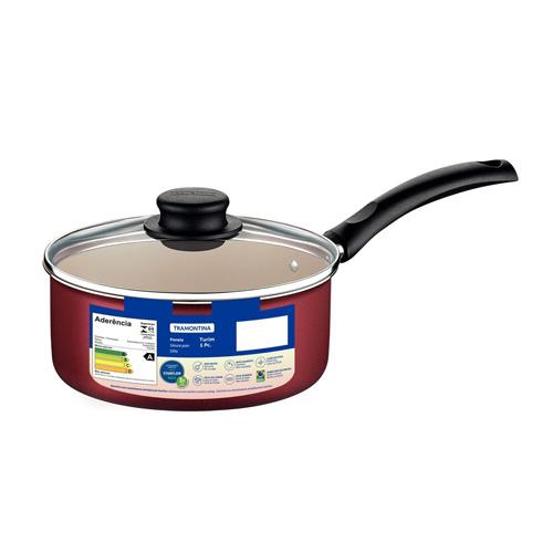 Panela Tramontina Turim em Alumínio com Revestimento Interno e Externo em Antiaderente Starflon Max Vermelha 18 cm 2 L