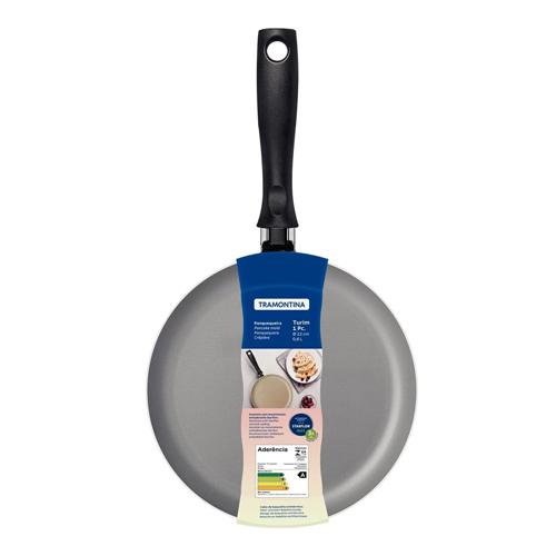 Panquequeira Tramontina Turim em Alumínio com Revestimento Interno e Externo em Antiaderente Starflon Max Chumbo 22 cm 0,6 L