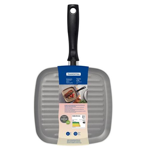 Bistequeira Tramontina Turim em Alumínio com Revestimento Interno Antiaderente Starflon Max e Cabo Baquelite 24 cm 1 L Grafite