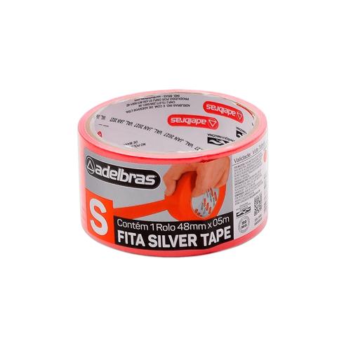 Fita Adesiva Reforçada Multiuso Silver Tape Vermelho 48mm x 5m Adelbras