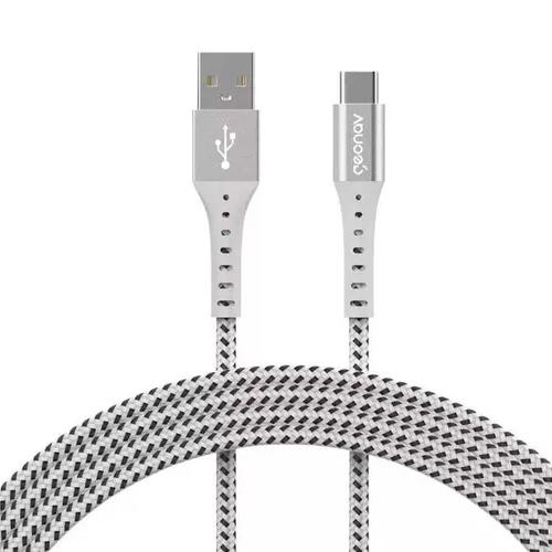 Cabo Usb-a Para Usb-c Em Nylon Trançado Geonav 1,2m Esc05wt
