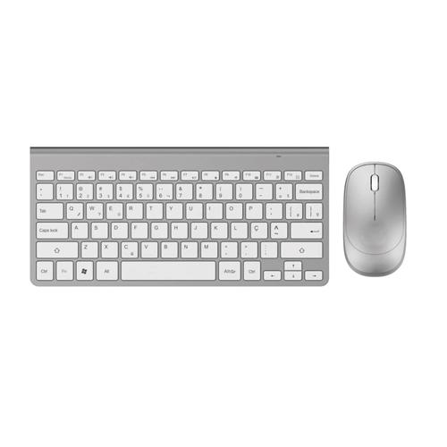 Combo Teclado e Mouse Sem Fio Compact Shine Branco KM1931 - Letron