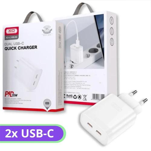 Carregador Super Turbo 35w Dual Usb-C Xo-L105