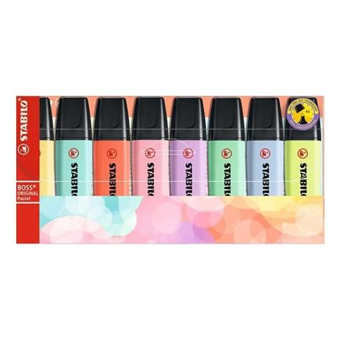 Caneta Marca Texto Stabilo Boss  C/8 Unid Pastel 76 4702