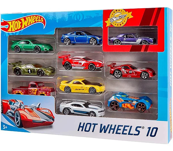 Hot Wheels 10 Carros Sortidos Modelos Variados Mattel 54886