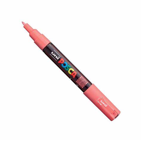 Caneta Uni Ball Posca Pc-1M Rosa Coral