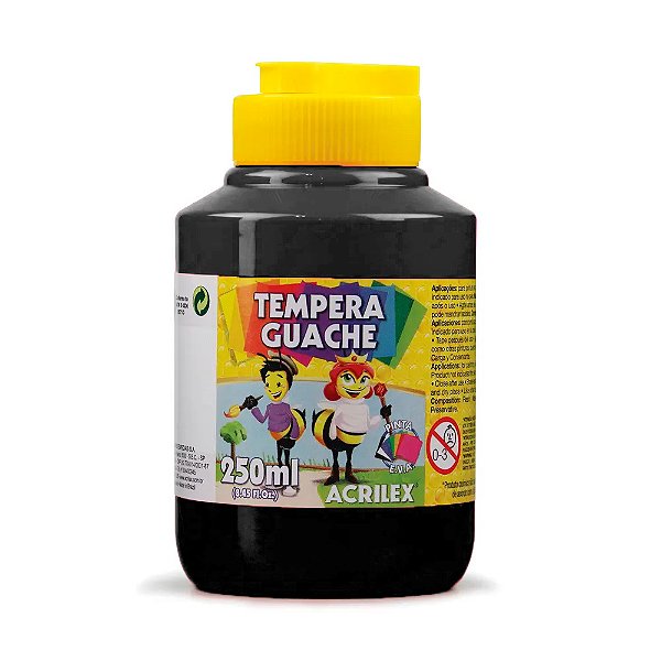 Guache 250 Ml 520 Preto Acrilex
