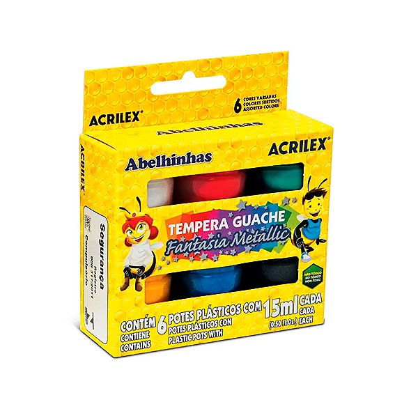 Guache Acrilex Metallic C/06 Cores 02002
