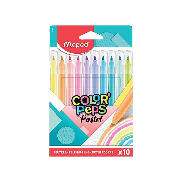 Caneta Hidrografica Color Peps C/10Cores Pastel