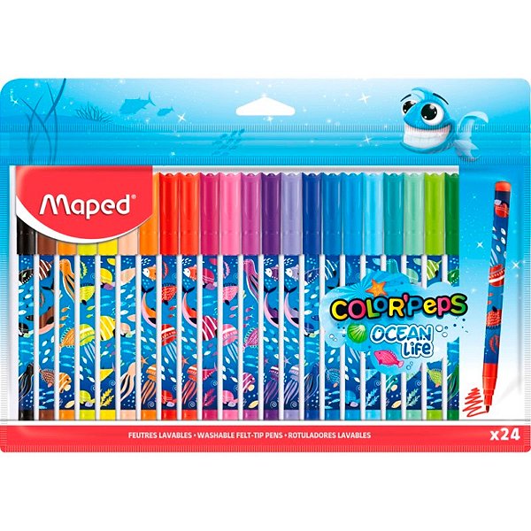 Caneta Hidrografica Color Peps C/24Cores Ocean Life