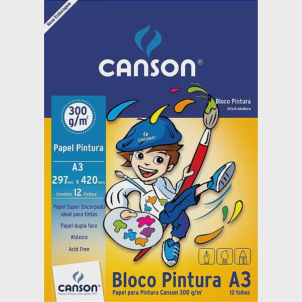 Bloco P/Pintura A-3 C/12 Folhas 300G 66667092