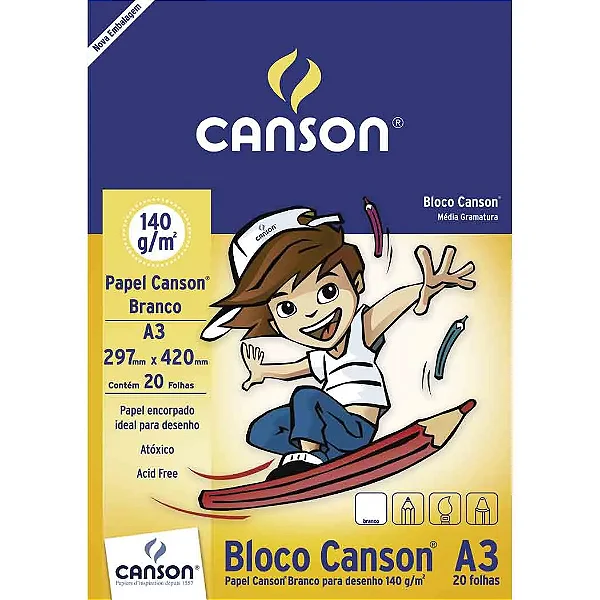 Bloco Desenho A3 Branco Escolar 140G 66667071