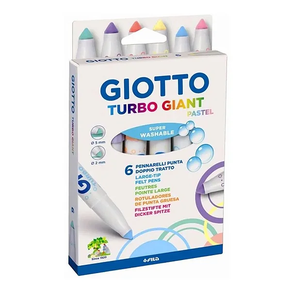 Caneta Hidrografica Giotto Color C/06 Cores Pastel Jumbo 431000