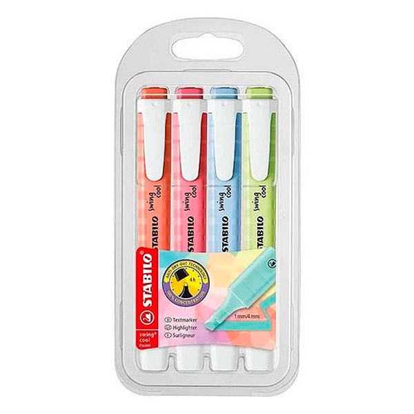 Caneta Marca Texto Swing Cool Box C/4 Pastel