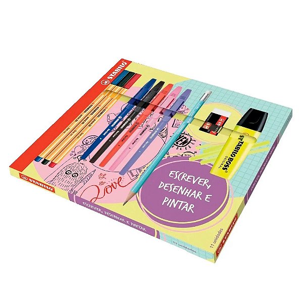 Kit Escrever, Desenhar E Pintar Stabilo Com 11 Unidades