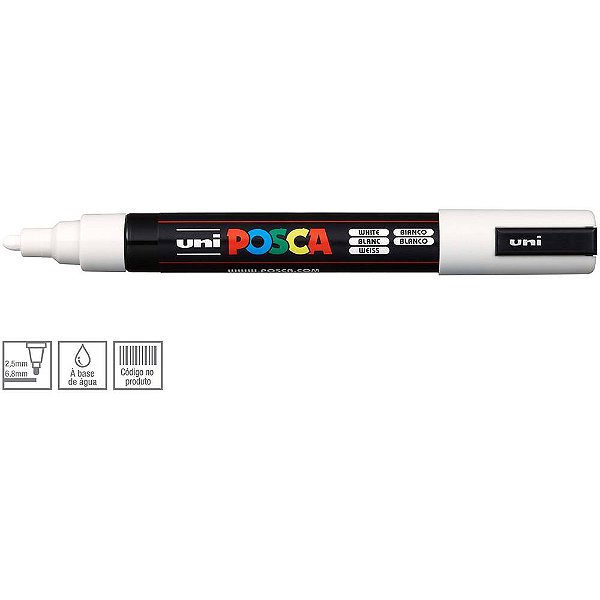 Caneta Uni Ball Posca Pc-5M Branca