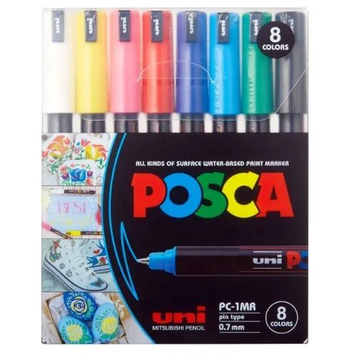 Caneta Uni Ball Posca Pc-1Mr C/8 Cores 59 1300