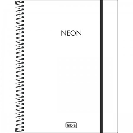 Caderno Espiral Neon Tilibra 10 Materias 20mm x 275mm 160 Folhas Branco