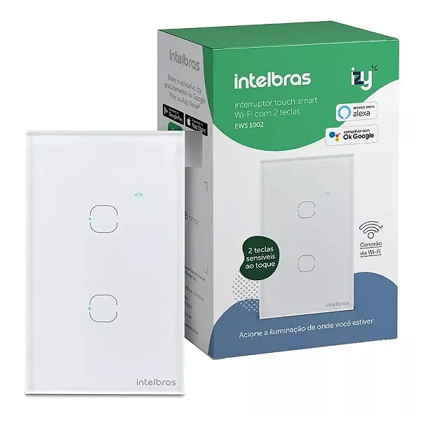 Interruptor Inteligente Intelbras Izy Smart Wifi Touch 2 1002 Br-4850015