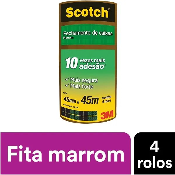 Fita Adesiva Scotch 45mmx45m c/4 Marrom