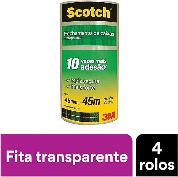 Fita Adesiva Scotch 45mmx45m c/4 Transparente
