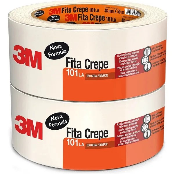 Fita Adesiva Crepe 3M 101LA 48mmx50m C/2 Unidades