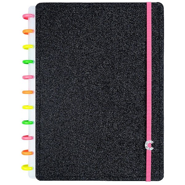 CADERNO INT GRANDE GLITTER BLACK CIGD4145