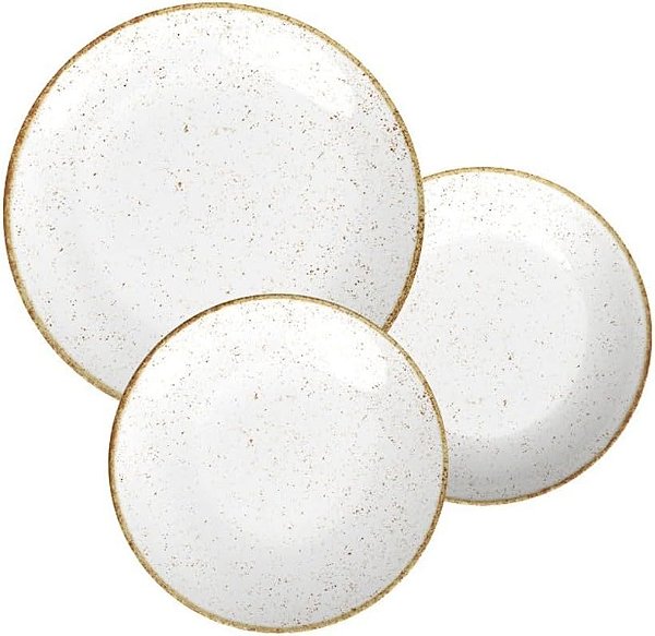 Jogo de Pratos Tramontina Rústico Marrom em Porcelana Decorada 12 Peças 96989/003