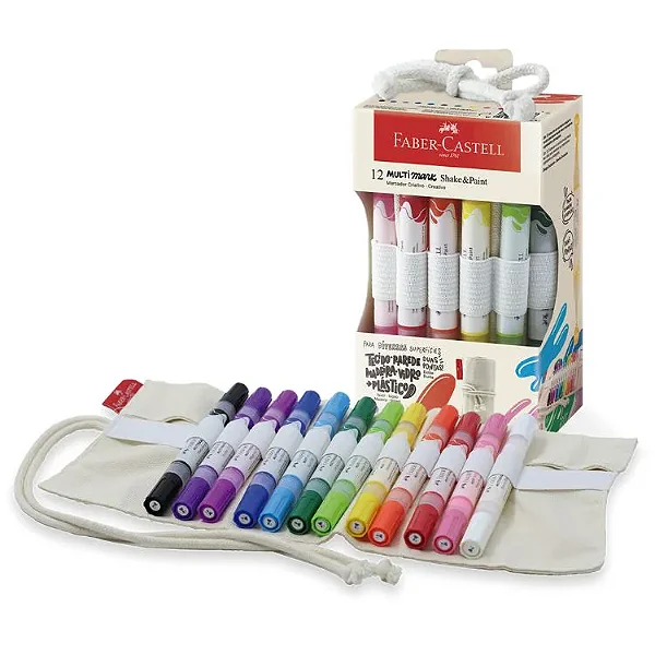 Estojo Marcador Multimark Shake & Paint C/12 Cores MM/ESROLO FABER-CASTELL