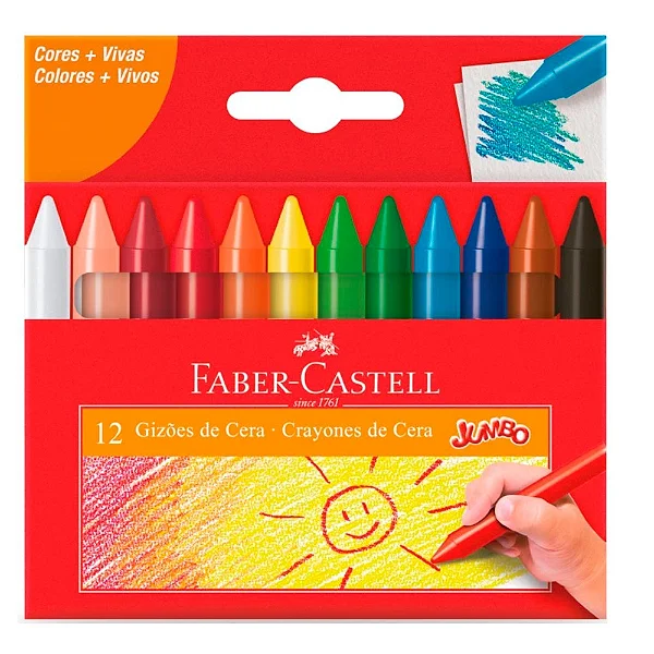 Gizão de cera com 12 cores 141112 - Faber-Castell