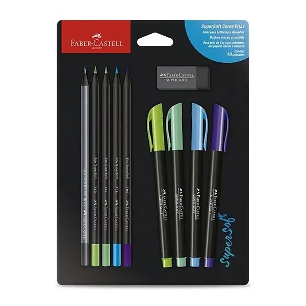 Kit Cores Frias Super Soft 10 Peças FABER-CASTELL