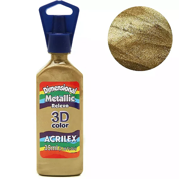 Tinta Dimensional Metalica Ouro Velho 548 Acrilex