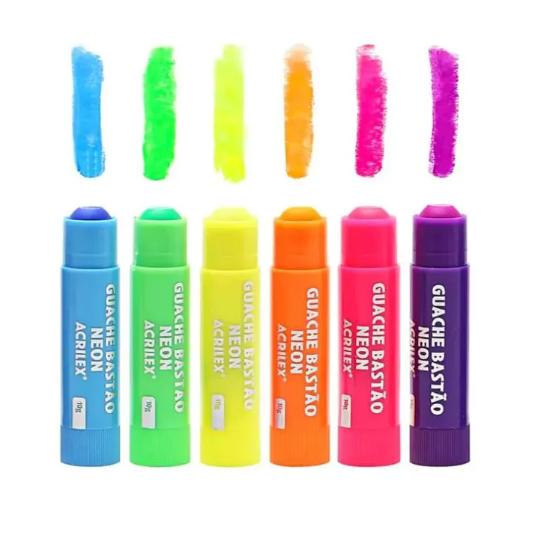 Guache Bastao Neon 6 Cores 020080000