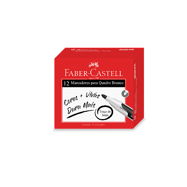 Marcador de Quadro Branco Faber-Castell Preto (12 Unid/cada)