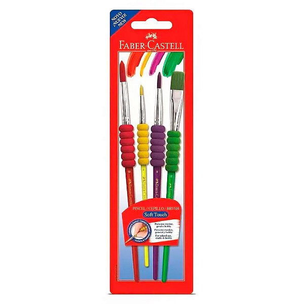 Pincel Soft Touch blister c/4 unidades Faber-Castell 481691
