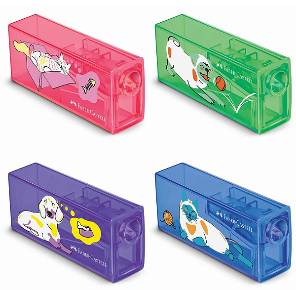 Apontador Com Deposito Faber Castell Pets ref.125petzf