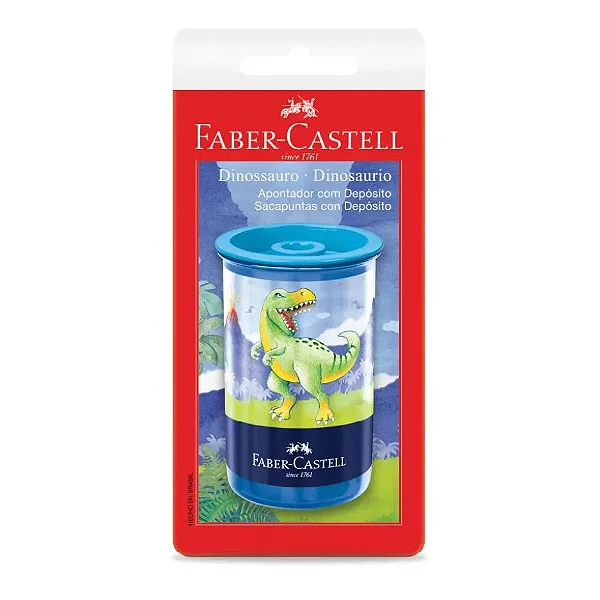 Apontador C/ Depósito Dinossauro Azul SM/123DINOZF FABER-CASTELL